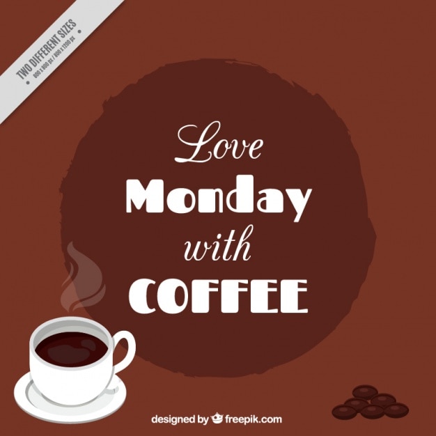 Vector love monday with coffee