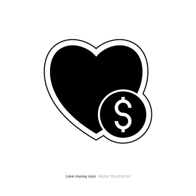 Vettore illustrazione vettoriale della progettazione dell'icona love money