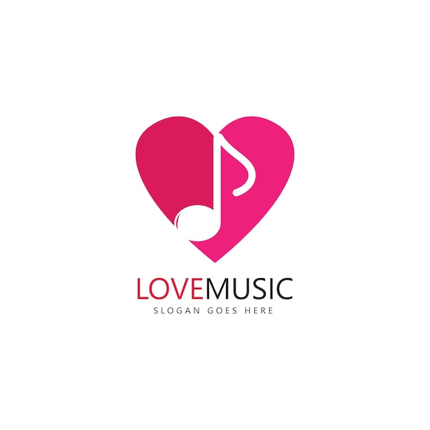 Love music logo template vector