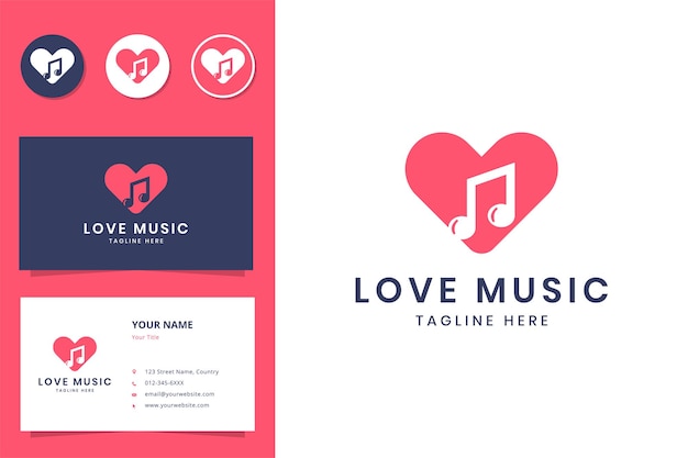 Love music negative space logo