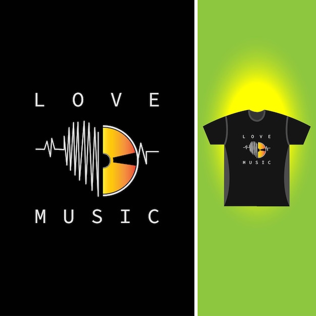 Vector love music t shirt design