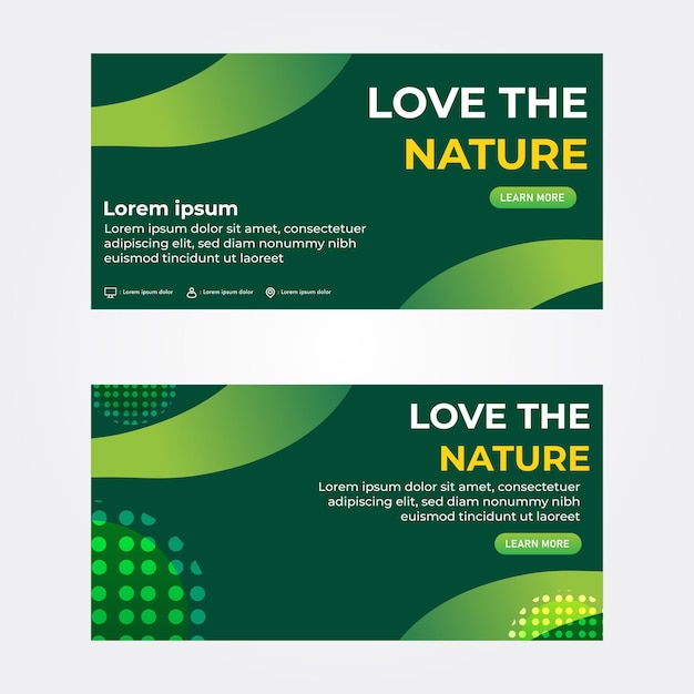 Vector love the nature banner template promotion banner