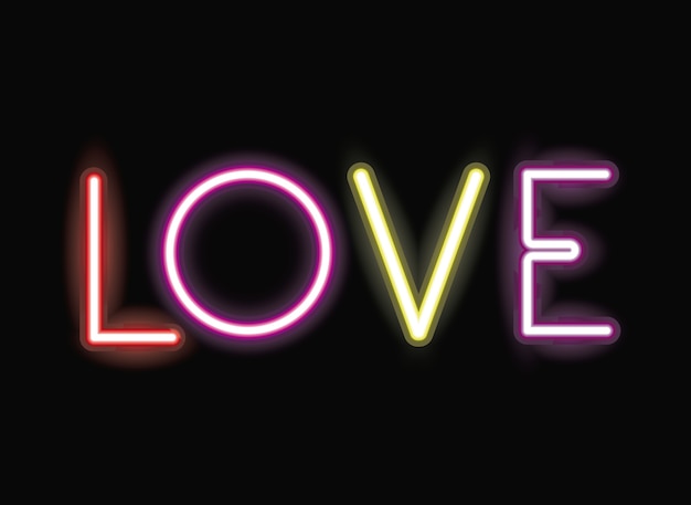 Love neon lettertype pictogram