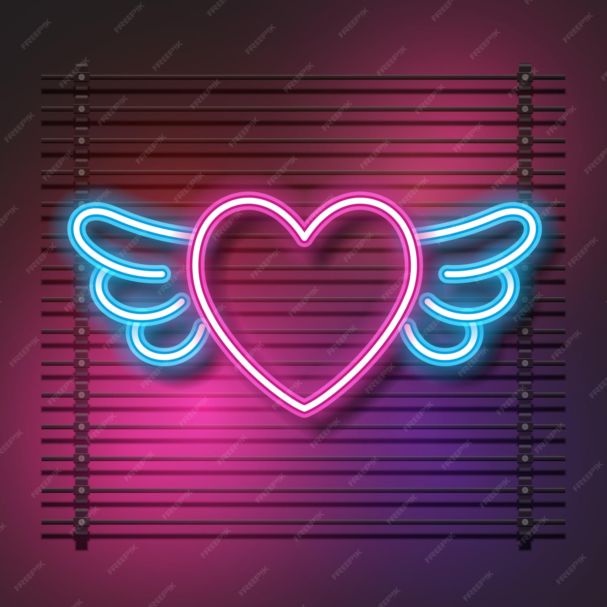 Premium Vector  Love neon sign. love neon sign pink. heart neon sign. love  neon effect. valentine background. heart neon. pink heart neon light.