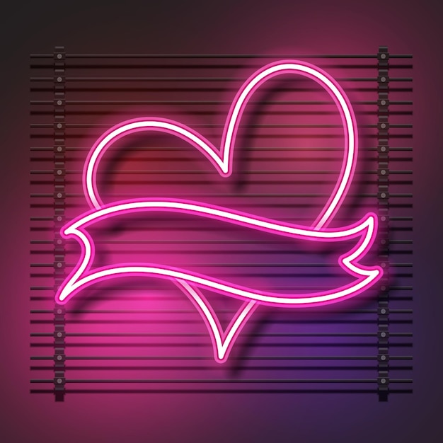 Insegna al neon di amore. amore segno al neon rosa. insegna al neon del cuore. amore effetto neon. sfondo di san valentino. neon del cuore. luce al neon cuore rosa.