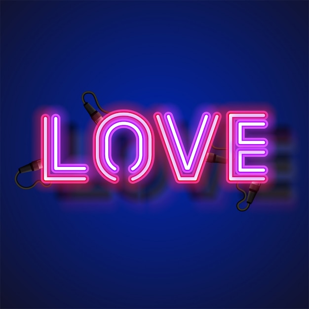 Vector love neon sign