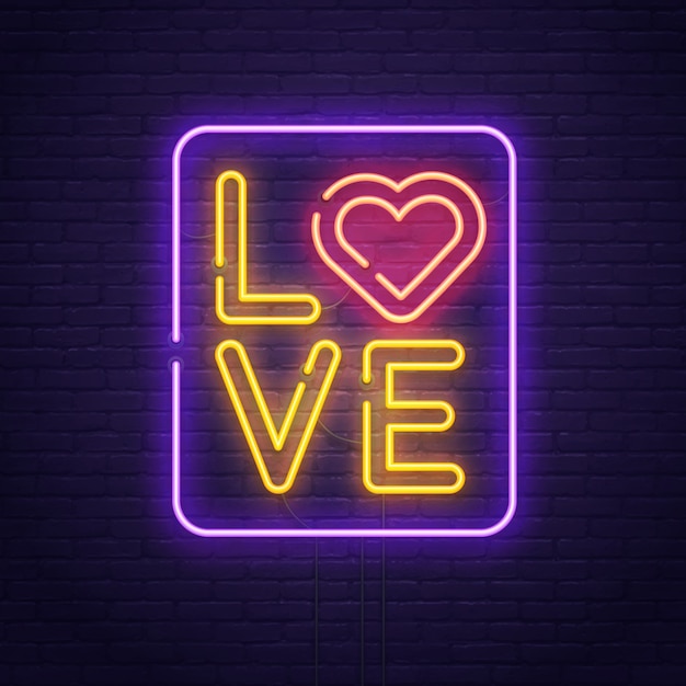 Insegna al neon d'amore