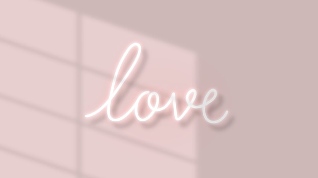 Vector love neon text with natural light vector