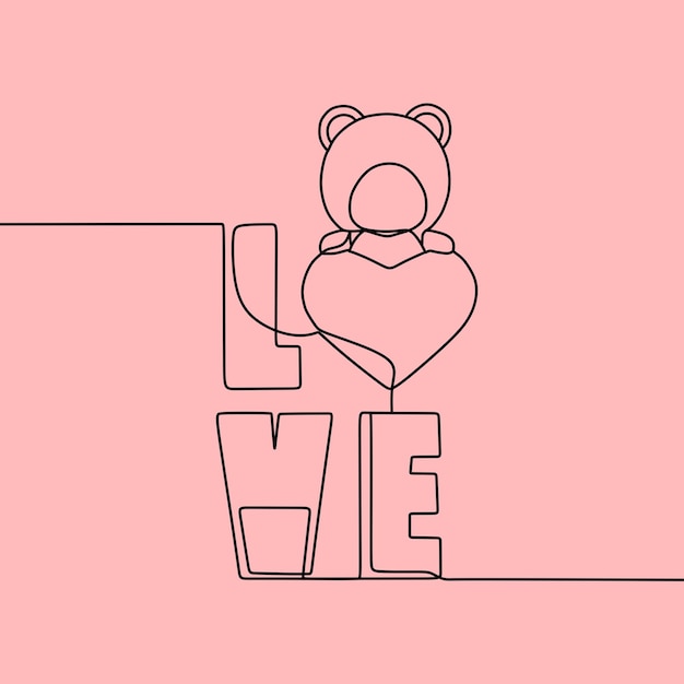 Love in one line art