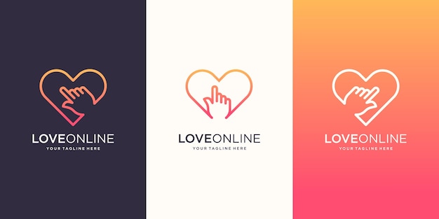 Шаблон дизайна логотипа love online