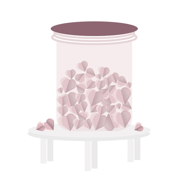 Love paper in a jar illustration