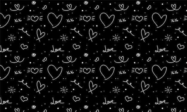 Vector love. pattern with hearts