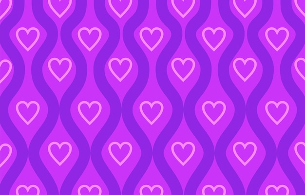 Love pattern with purple background