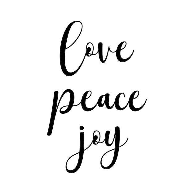 Love Peace Joy quote Christmas quote holiday saying vector illustration