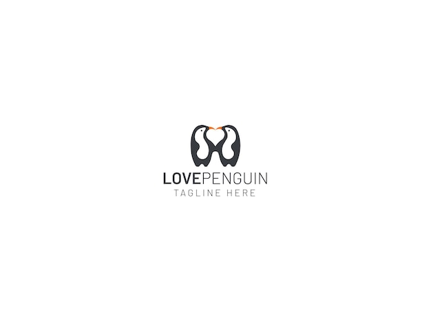 Love penguin logo design