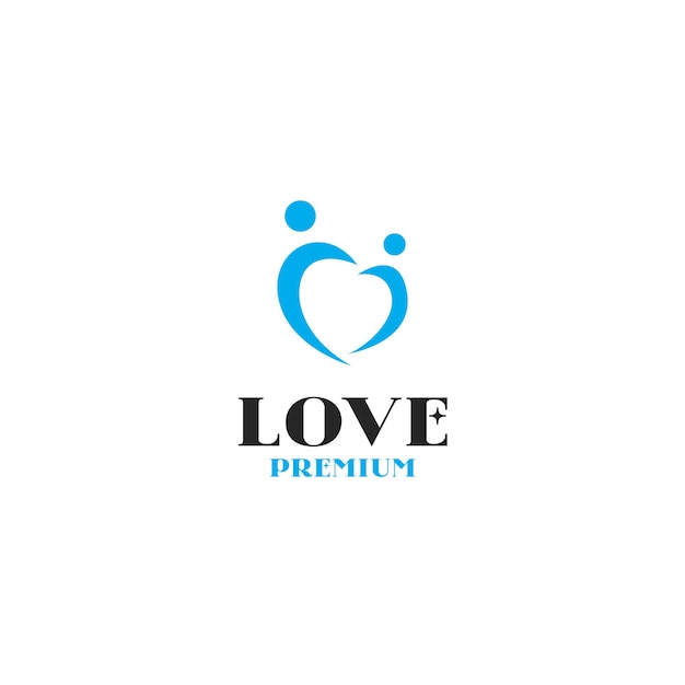 Love and people icon logo design vector illustration