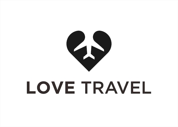 love plane logo design vector illustration