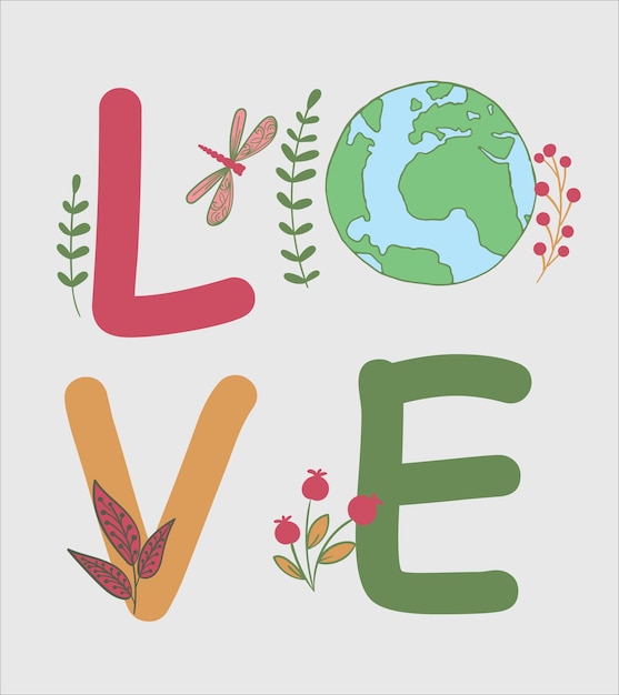 LOVE THE PLANET EARTH GRAPHIC