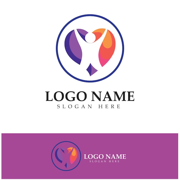 Вектор дизайна логотипа любви людей