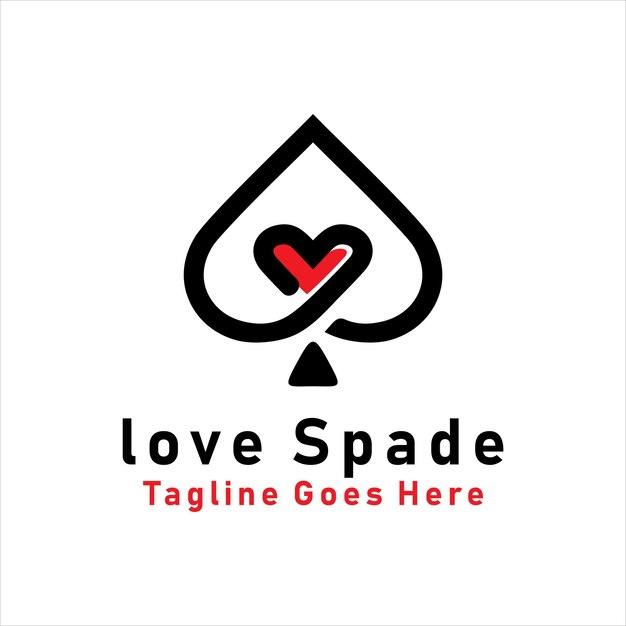 Modello di logo love poker spade.