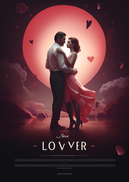 Vector love in a poster movie