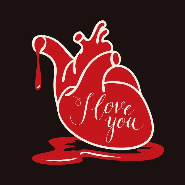 love poster with bloody heart