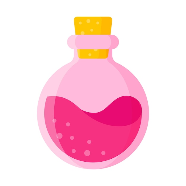 Premium Vector | Love potion in pink round bottle for the wedding or ...