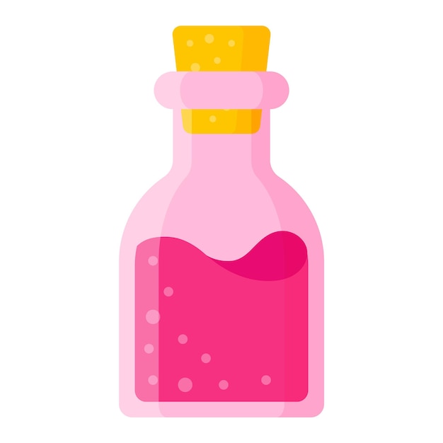 Love potion in pink small rectangle bottle for the wedding or valentine day.