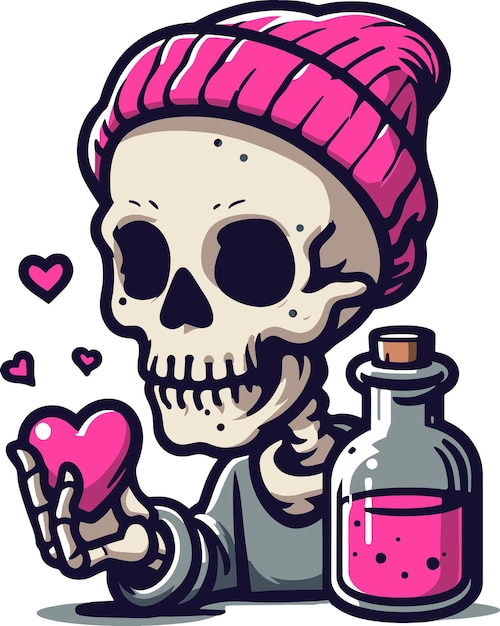 Vector love potion skul