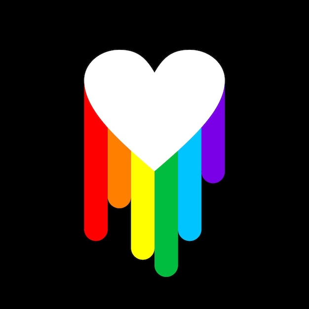 Love and Pride A Colorful Heart on Black