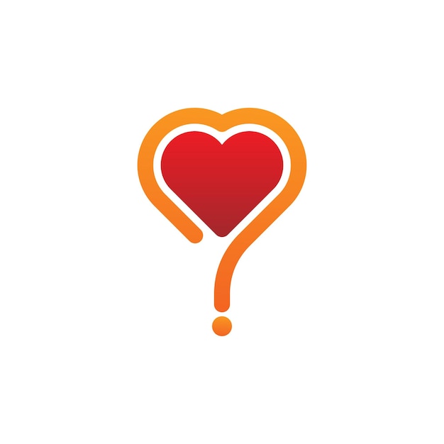 愛の質問のロゴのテンプレートデザイン
