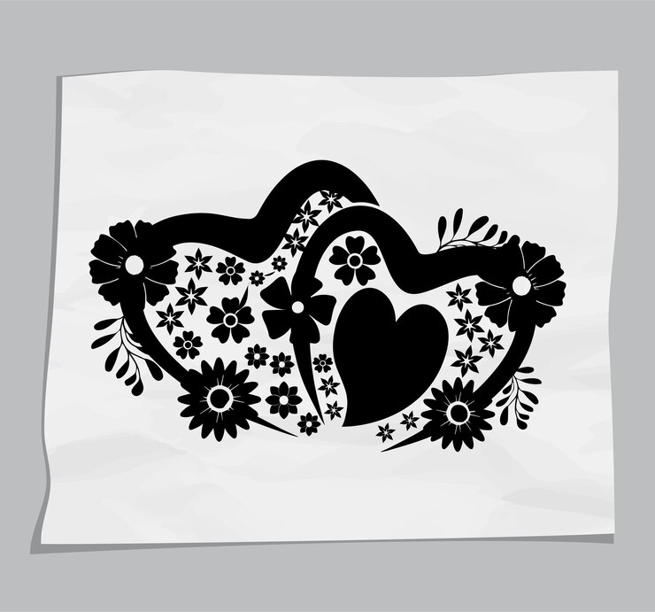 Vector love quotes frame paper cut design