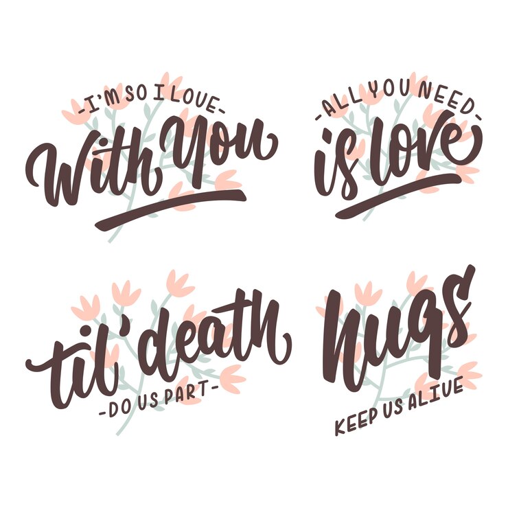 Vector love quotes lettering trypography poster