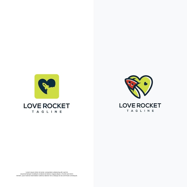 love rocket logo vector design tamplate