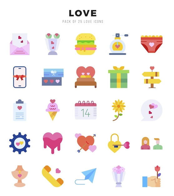 Love Romance Icon Pack 25 Vector Symbols voor Webontwerp