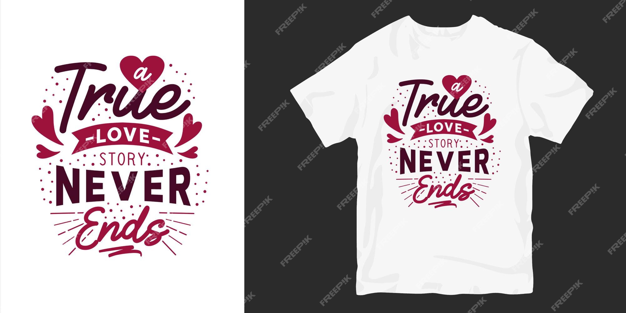 True love never ends lettering typography motivational quotes slogan design  4334573 Vector Art at Vecteezy