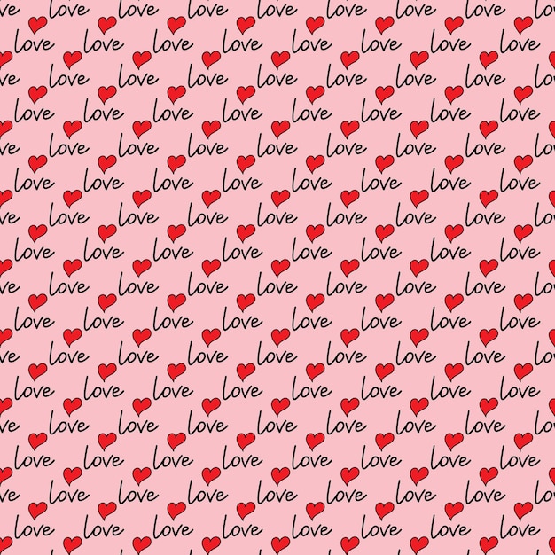 love seamless pattern heart red pink background