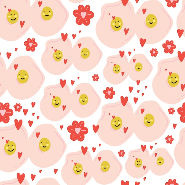 Vector love seamless pattern valentines day background
