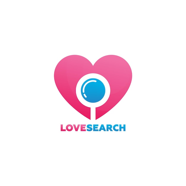 Love Search Logo Template Design Vector, embleem, ontwerpconcept, creatief symbool, pictogram