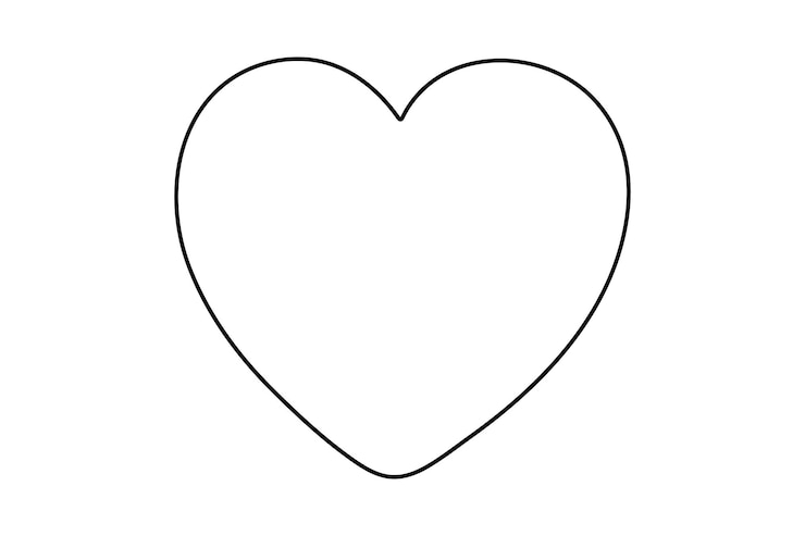 Vector love shape continuous one line drawing outline vector art