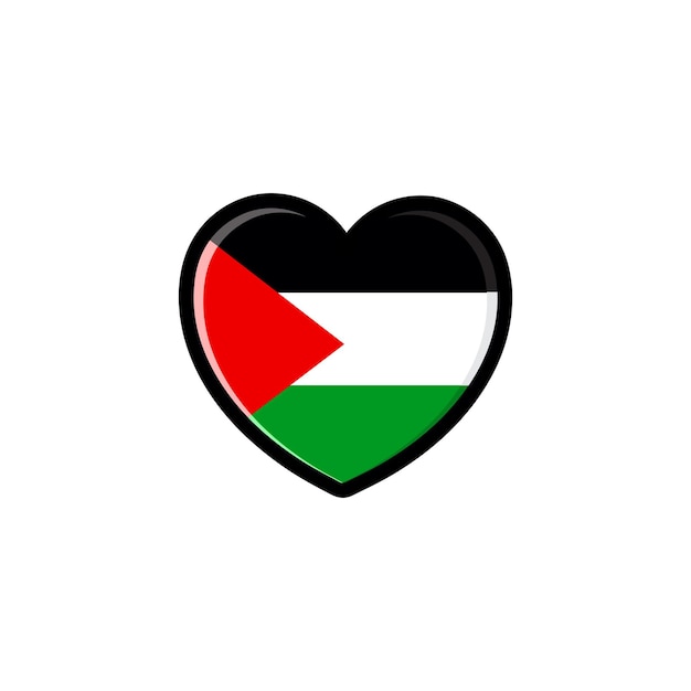 Vector love in the shape of the palestine flag