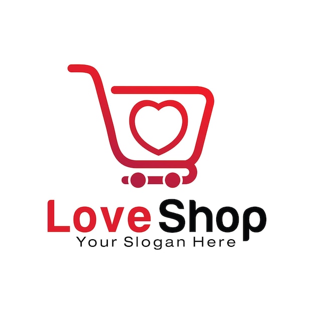 Love Shop logo design template