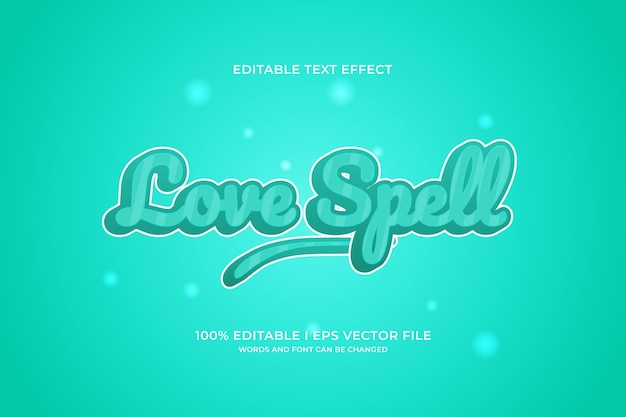 Love spell bewerkbaar teksteffect