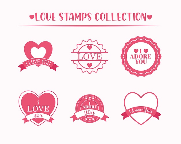 Vector love stamps collection