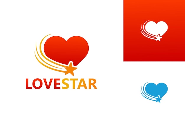 Love Star Logo Template Design Vector, Emblem, Design Concept, Creative Symbol, Icon