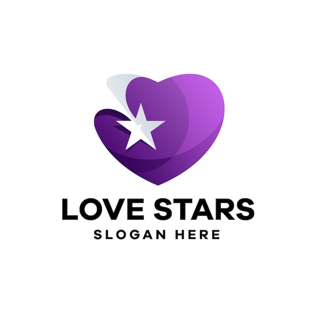 Love Stars Gradient Logo-ontwerp