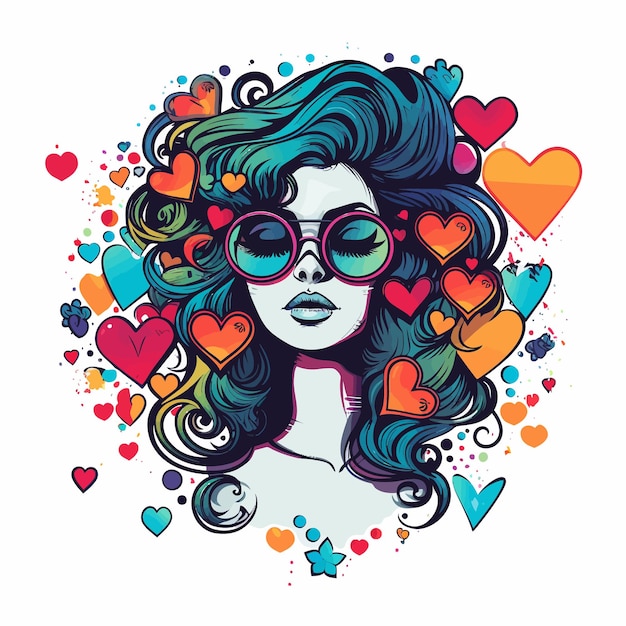 Vector love_sticker_illustrated