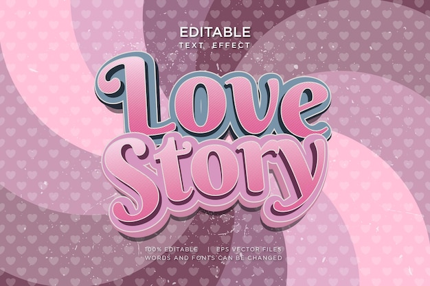 love story 3d editable text effect in pink color