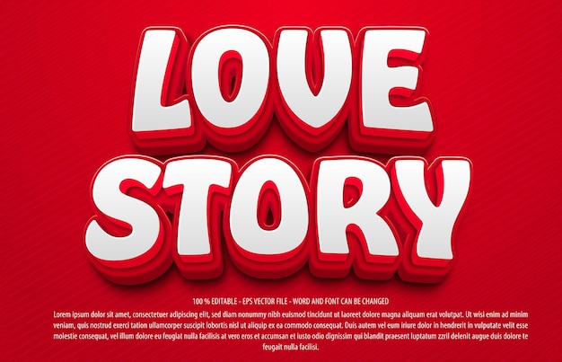 Love story 3d editable text effect