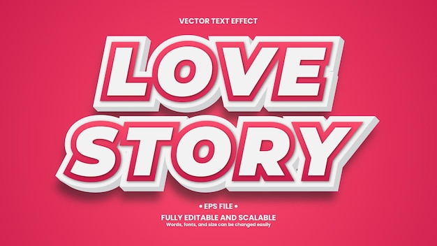 Love story 3d text effect